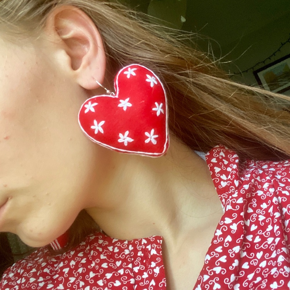 ❣️Giant Red Heart Earings❣️